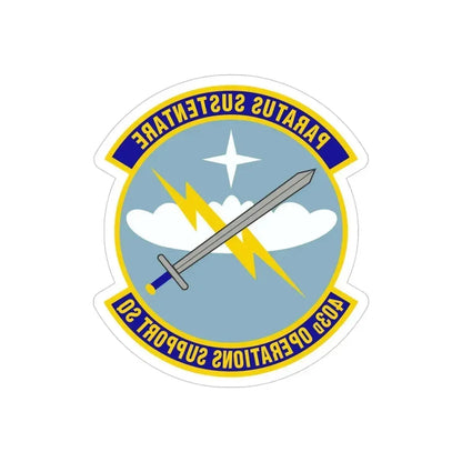 403d Operations Support Squadron (U.S. Air Force) REVERSE PRINT Transparent Die-Cut STICKER 4 Inch Die-Cut Transparent - The Sticker Space