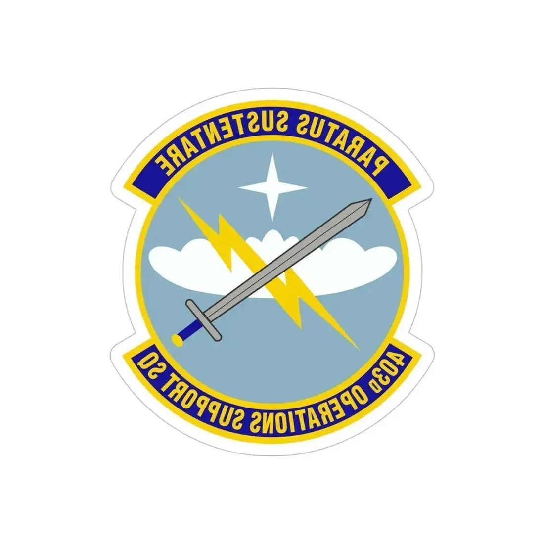 403d Operations Support Squadron (U.S. Air Force) REVERSE PRINT Transparent Die-Cut STICKER 5 Inch Die-Cut Transparent - The Sticker Space