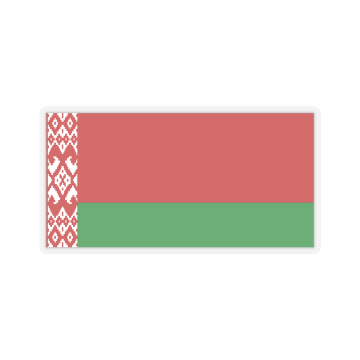 Flag of Belarus darker colors (Belarus) STICKER Vinyl Kiss-Cut Decal