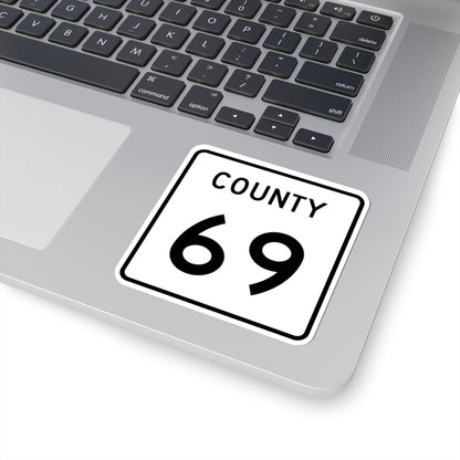 County 69 square (Minnesota) (Road Sign) STICKER Vinyl Kiss-Cut Decal