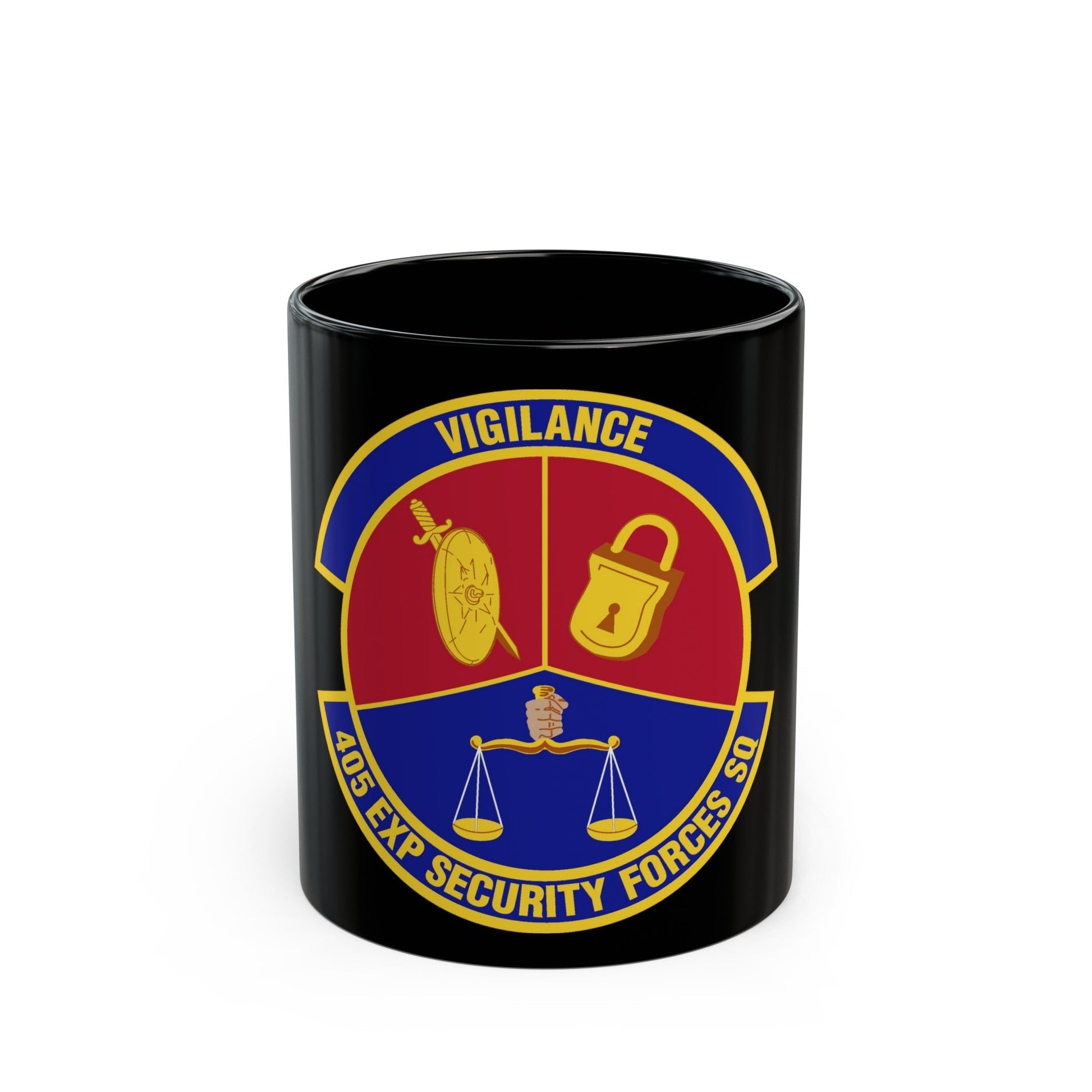 405th Expeditionary Security Forces Squadron (U.S. Air Force) Black Coffee Mug-11oz-The Sticker Space