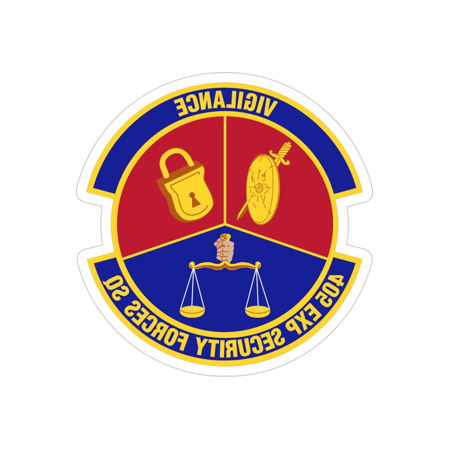 405th Expeditionary Security Forces Squadron (U.S. Air Force) REVERSE PRINT Transparent STICKER-4 Inch-The Sticker Space