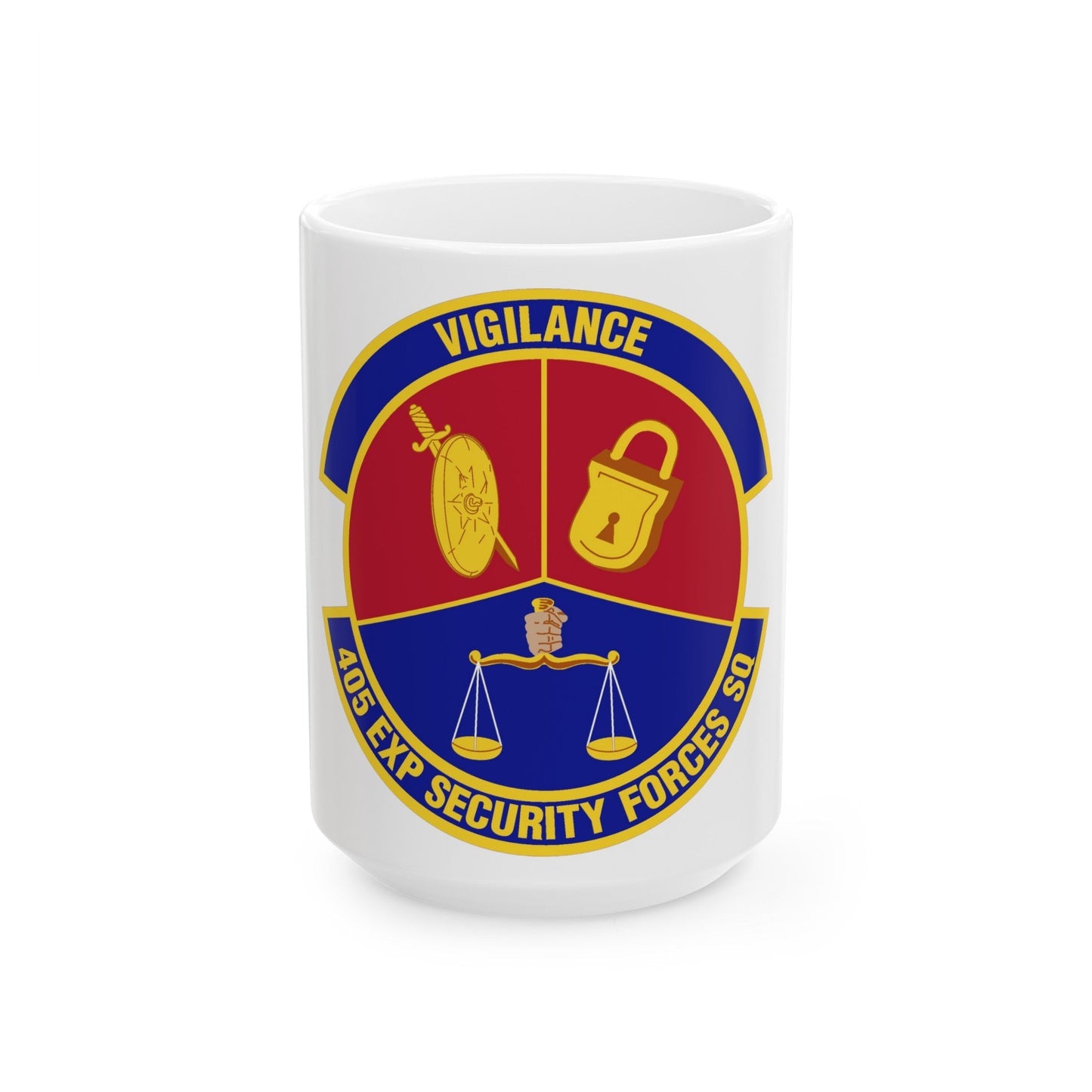 405th Expeditionary Security Forces Squadron (U.S. Air Force) White Coffee Mug-15oz-The Sticker Space