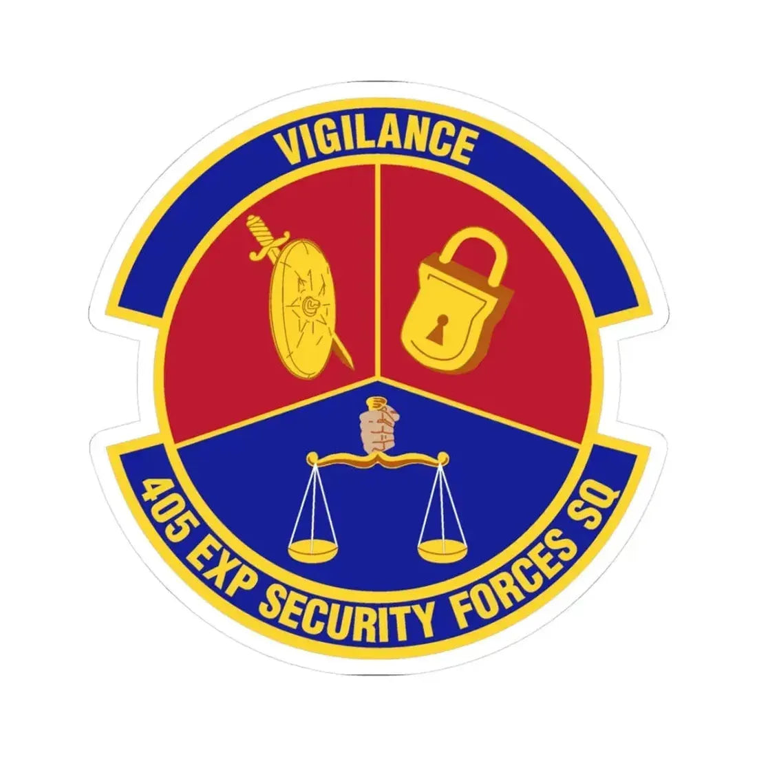 405th Expeditionary Security Forces Squadron (U.S. Air Force) STICKER Vinyl Kiss-Cut Decal 3 Inch White - The Sticker Space