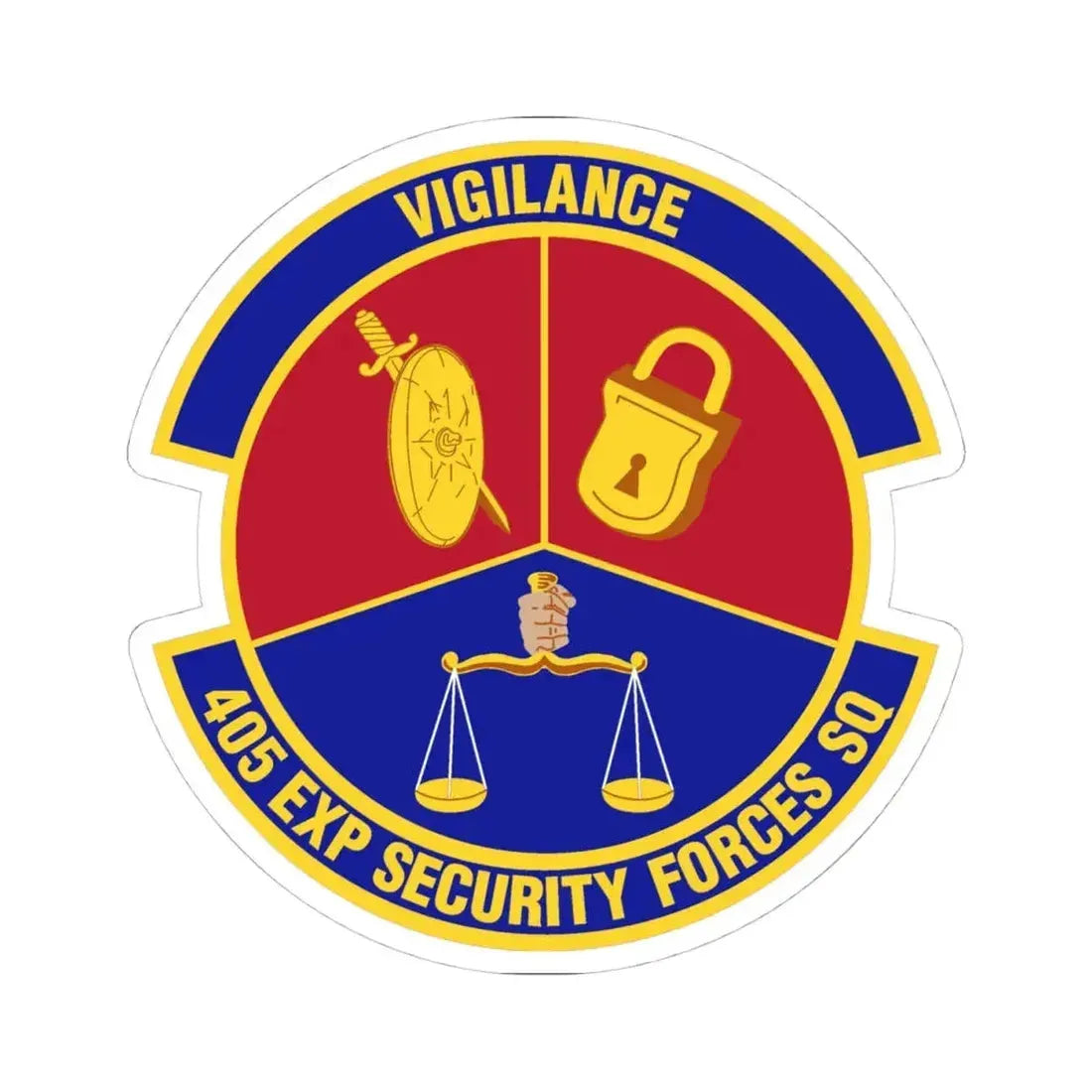 405th Expeditionary Security Forces Squadron (U.S. Air Force) STICKER Vinyl Kiss-Cut Decal 4 Inch White - The Sticker Space