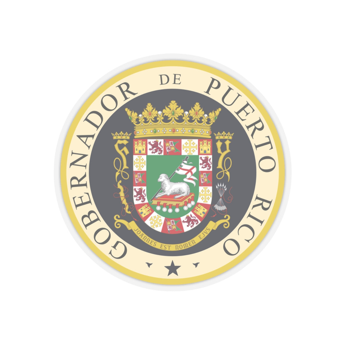 Seal of the Governor of Puerto Rico - STICKER Vinyl Kiss-Cut Decal