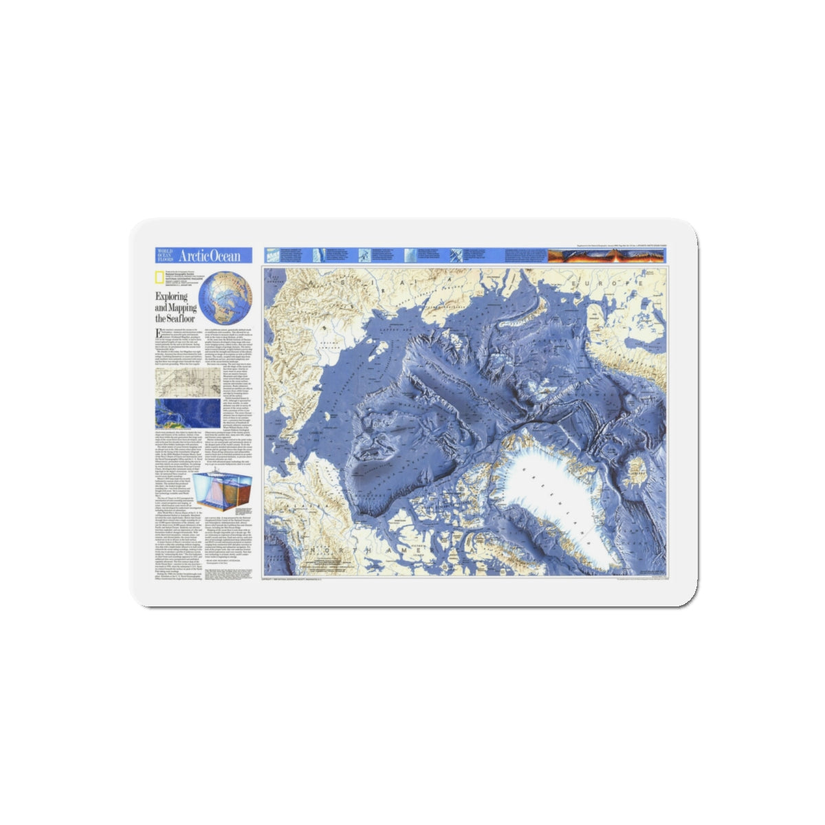 Arctic Ocean (1990) (Map) Refrigerator Magnet-4" x 4"-Die-Cut-1 pc-The Sticker Space