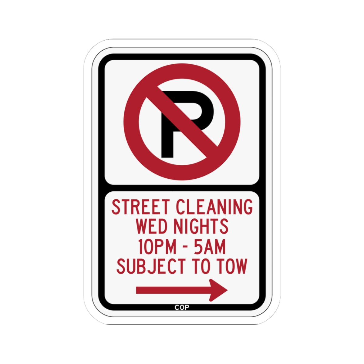 PBOT Road sign P1110R (Oregon) (Road Sign) STICKER Vinyl Kiss-Cut Decal