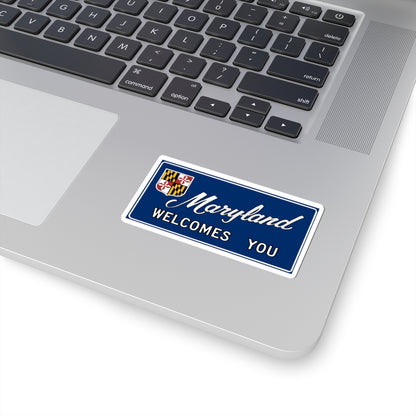 Maryland Welcomes You road sign c. October 1981 (Maryland) (Road Sign) STICKER Vinyl Kiss-Cut Decal