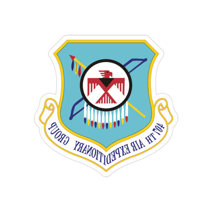 407th Air Expeditionary Group (U.S. Air Force) REVERSE PRINT Transparent STICKER-3" × 3"-The Sticker Space