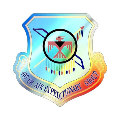 407th Air Expeditionary Group (U.S. Air Force) Holographic STICKER Die-Cut Vinyl Decal 5 Inch Holographic - The Sticker Space