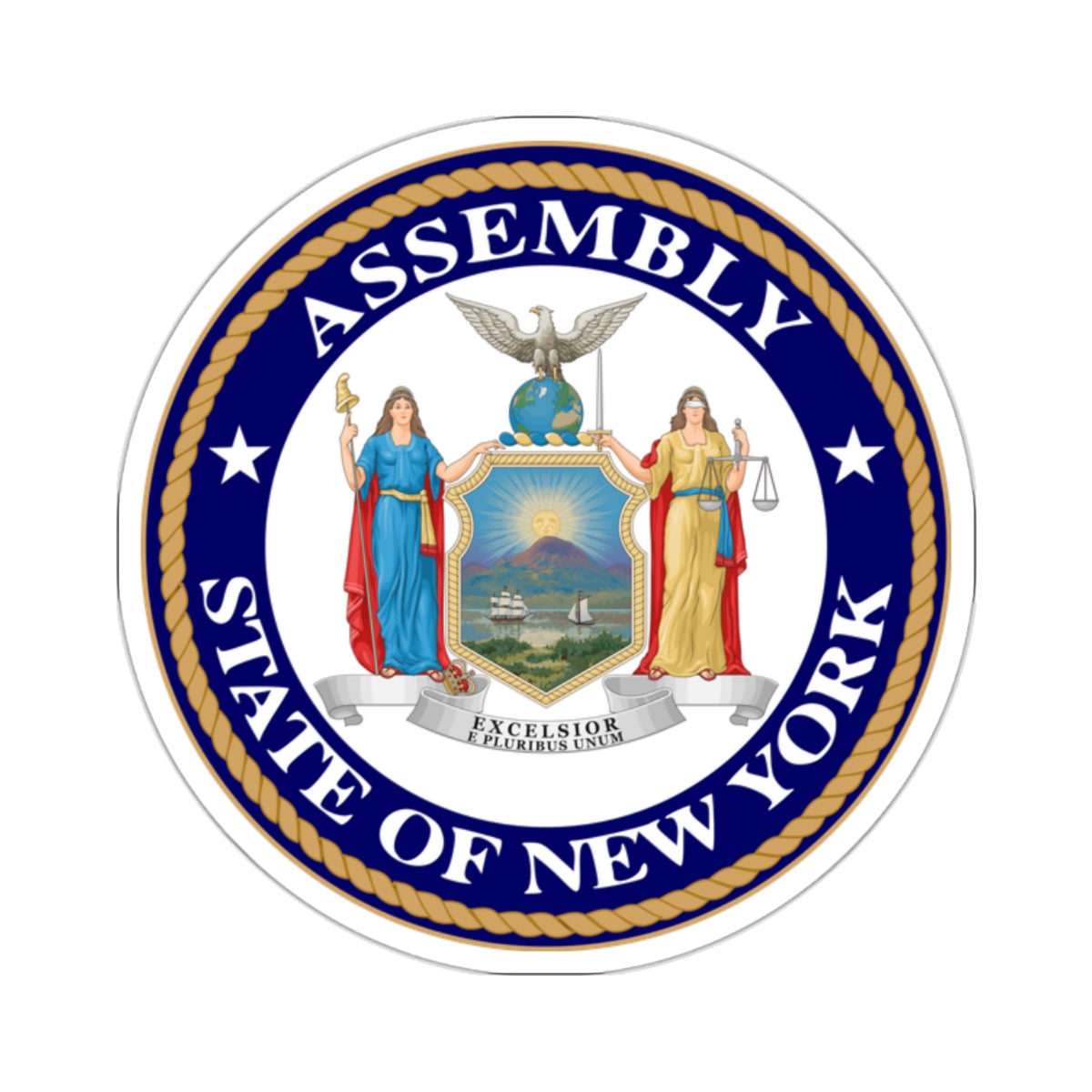 Seal of the New York State Assembly - STICKER Vinyl Kiss-Cut Decal