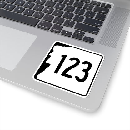 NH Route 123 (New Hampshire) (Road Sign) STICKER Vinyl Kiss-Cut Decal