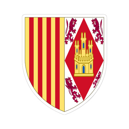 Arms of Eleanor of Alburquerque Queen of Aragon (Spain) (Coat of Arms) STICKER Vinyl Kiss-Cut Decal