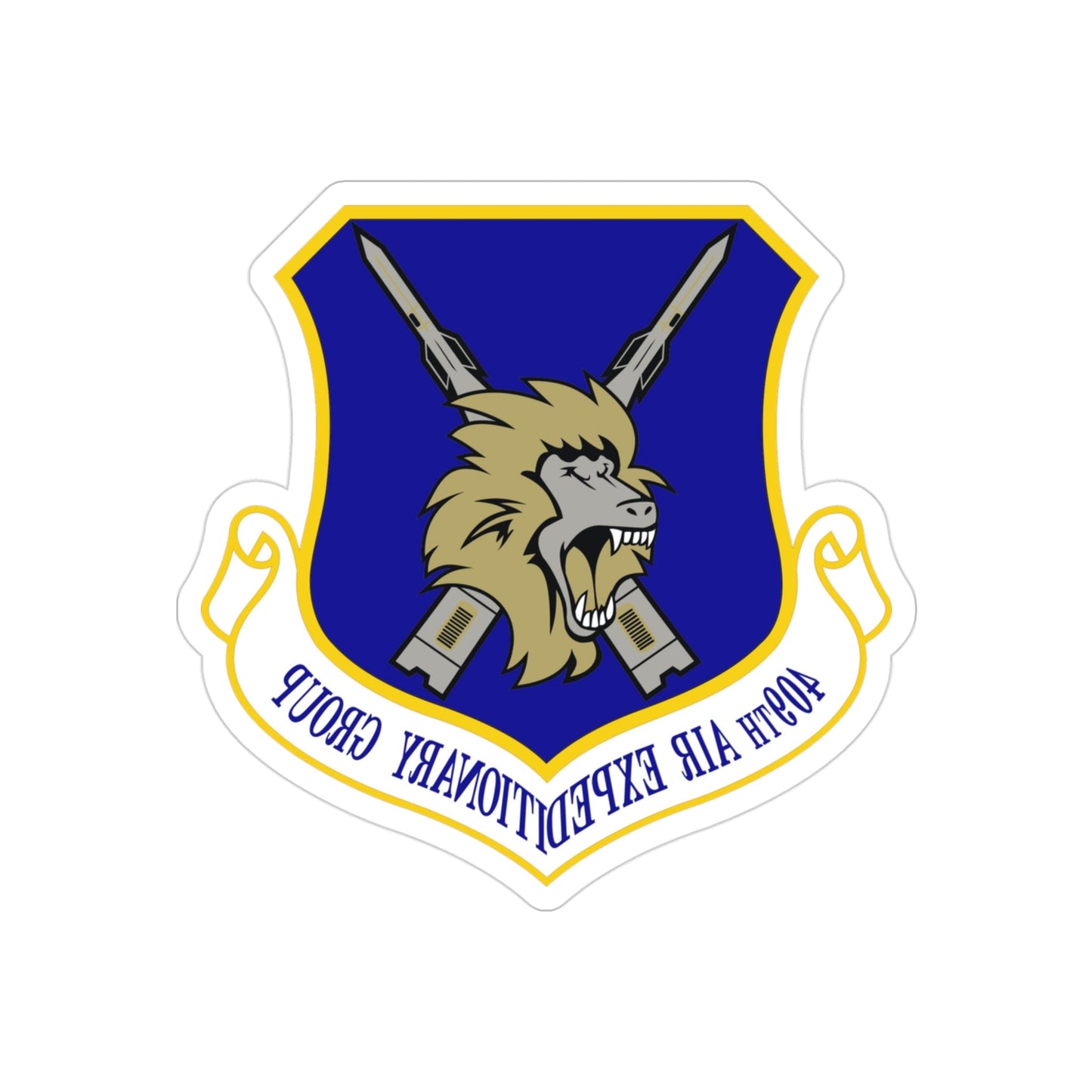 409th Air Expeditionary Group (U.S. Air Force) REVERSE PRINT Transparent STICKER-3" × 3"-The Sticker Space