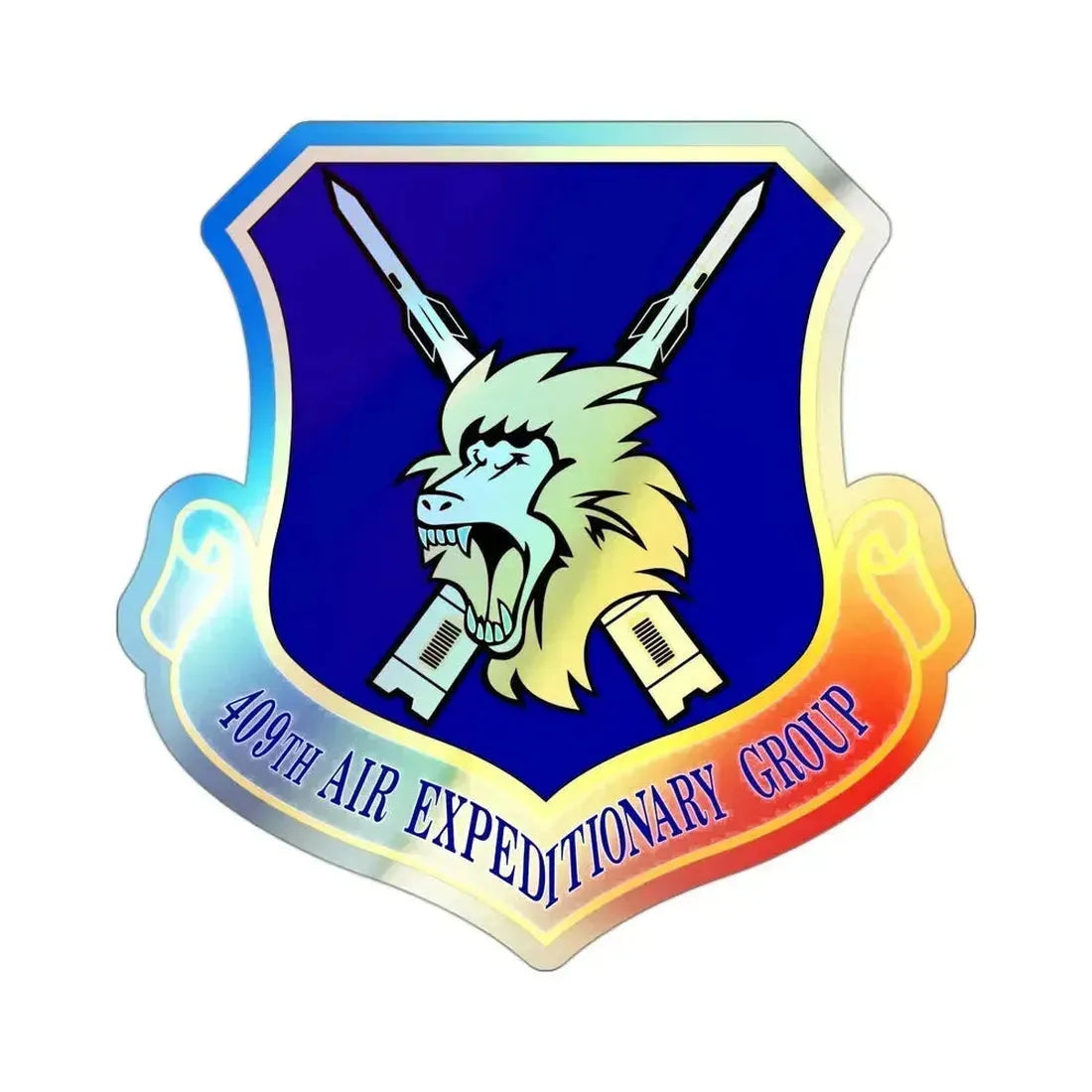 409th Air Expeditionary Group (U.S. Air Force) Holographic STICKER Die-Cut Vinyl Decal 3 Inch Holographic - The Sticker Space