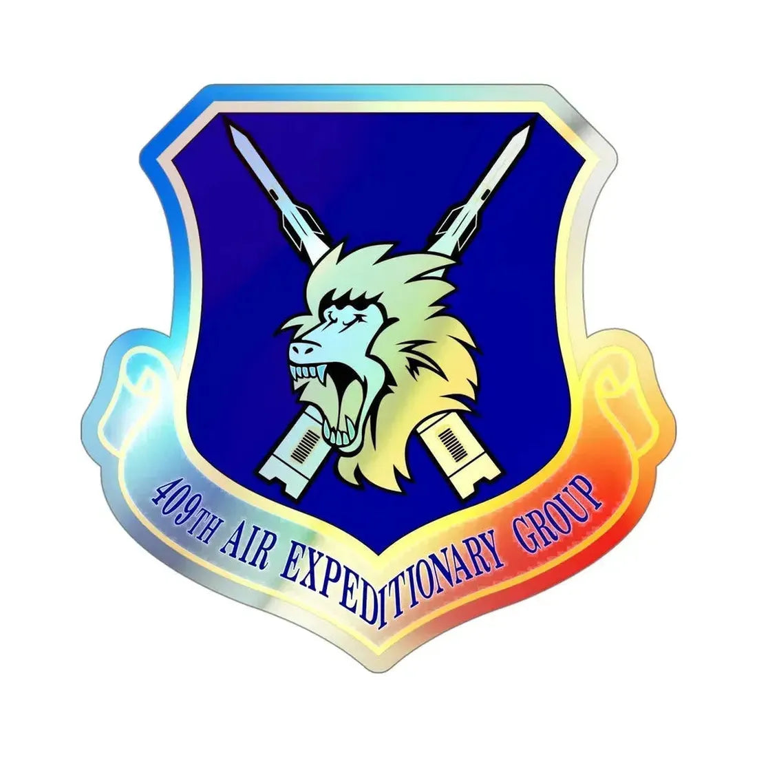 409th Air Expeditionary Group (U.S. Air Force) Holographic STICKER Die-Cut Vinyl Decal 4 Inch Holographic - The Sticker Space