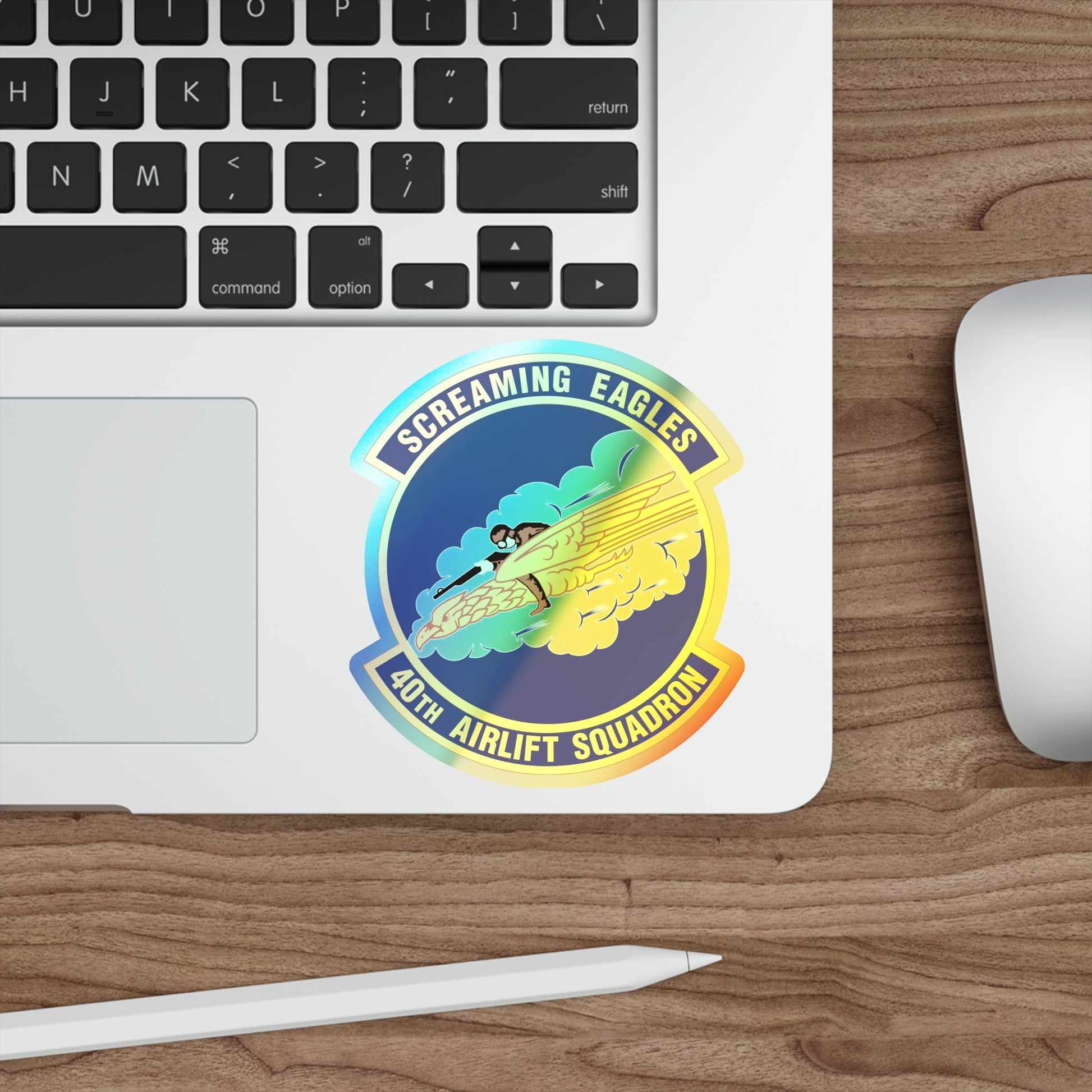 40th Airlift Squadron (U.S. Air Force) Holographic STICKER Die-Cut Vinyl Decal-The Sticker Space