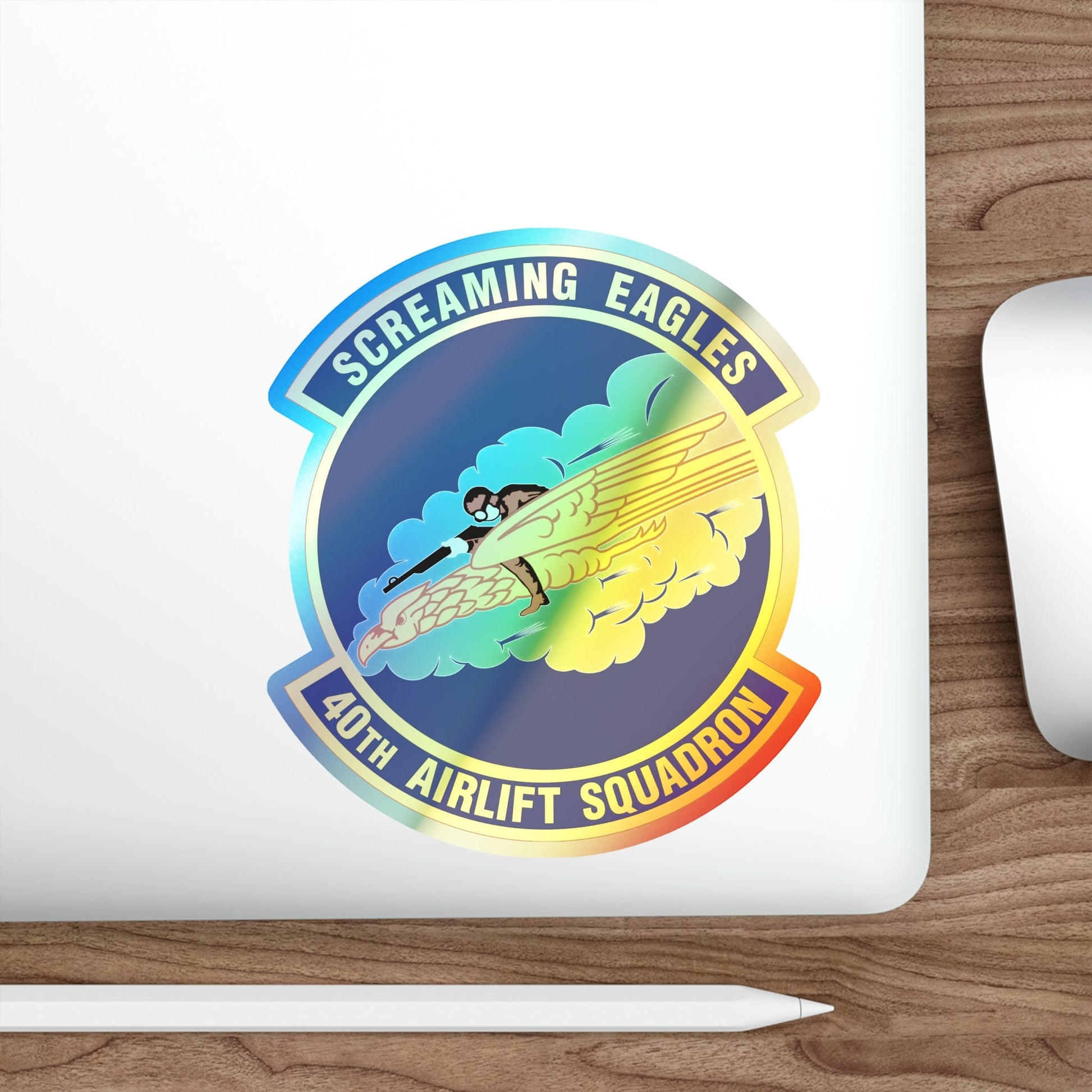 40th Airlift Squadron (U.S. Air Force) Holographic STICKER Die-Cut Vinyl Decal-The Sticker Space