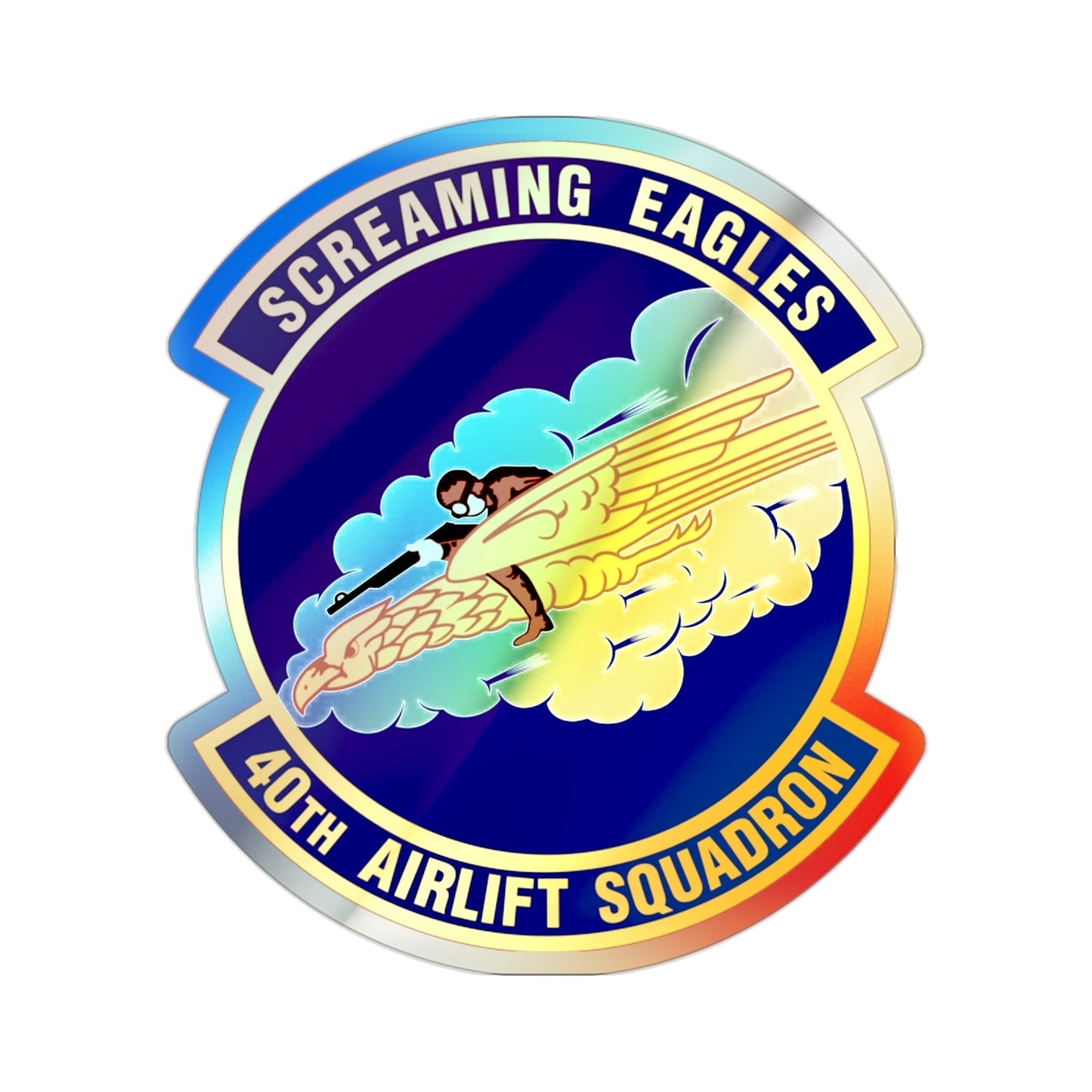 40th Airlift Squadron (U.S. Air Force) Holographic STICKER Die-Cut Vinyl Decal-2 Inch-The Sticker Space