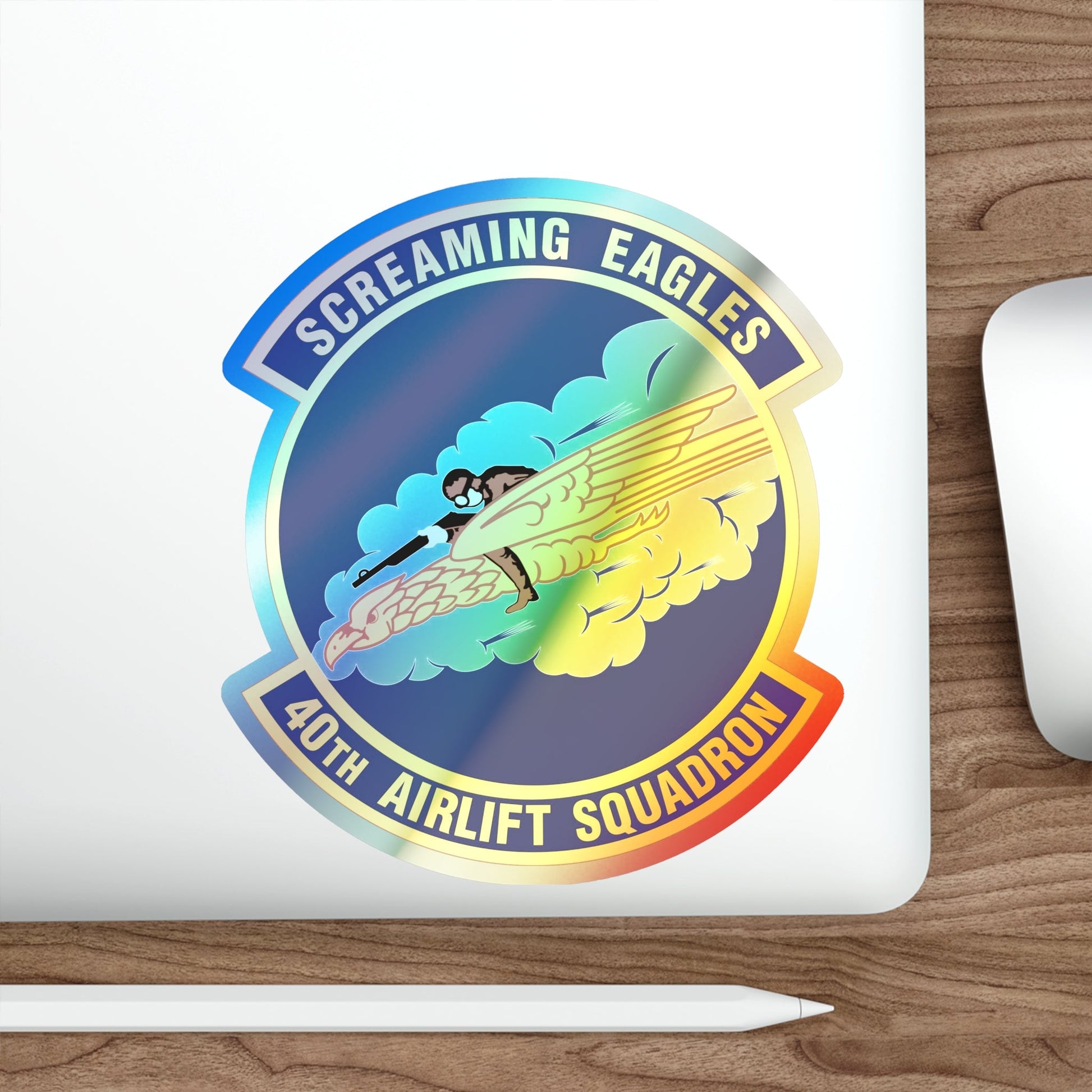 40th Airlift Squadron (U.S. Air Force) Holographic STICKER Die-Cut Vinyl Decal-The Sticker Space