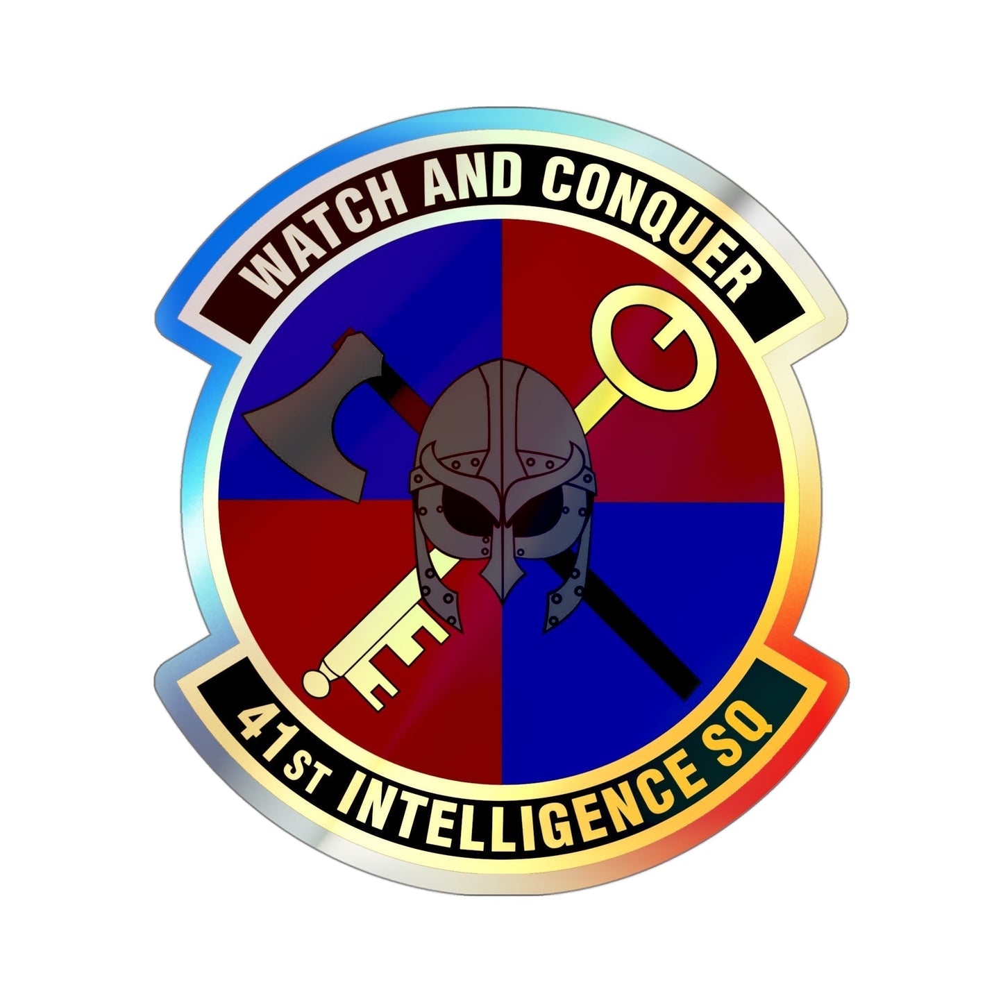 41 Intelligence Squadron ACC (U.S. Air Force) Holographic STICKER Die-Cut Vinyl Decal-4 Inch-The Sticker Space