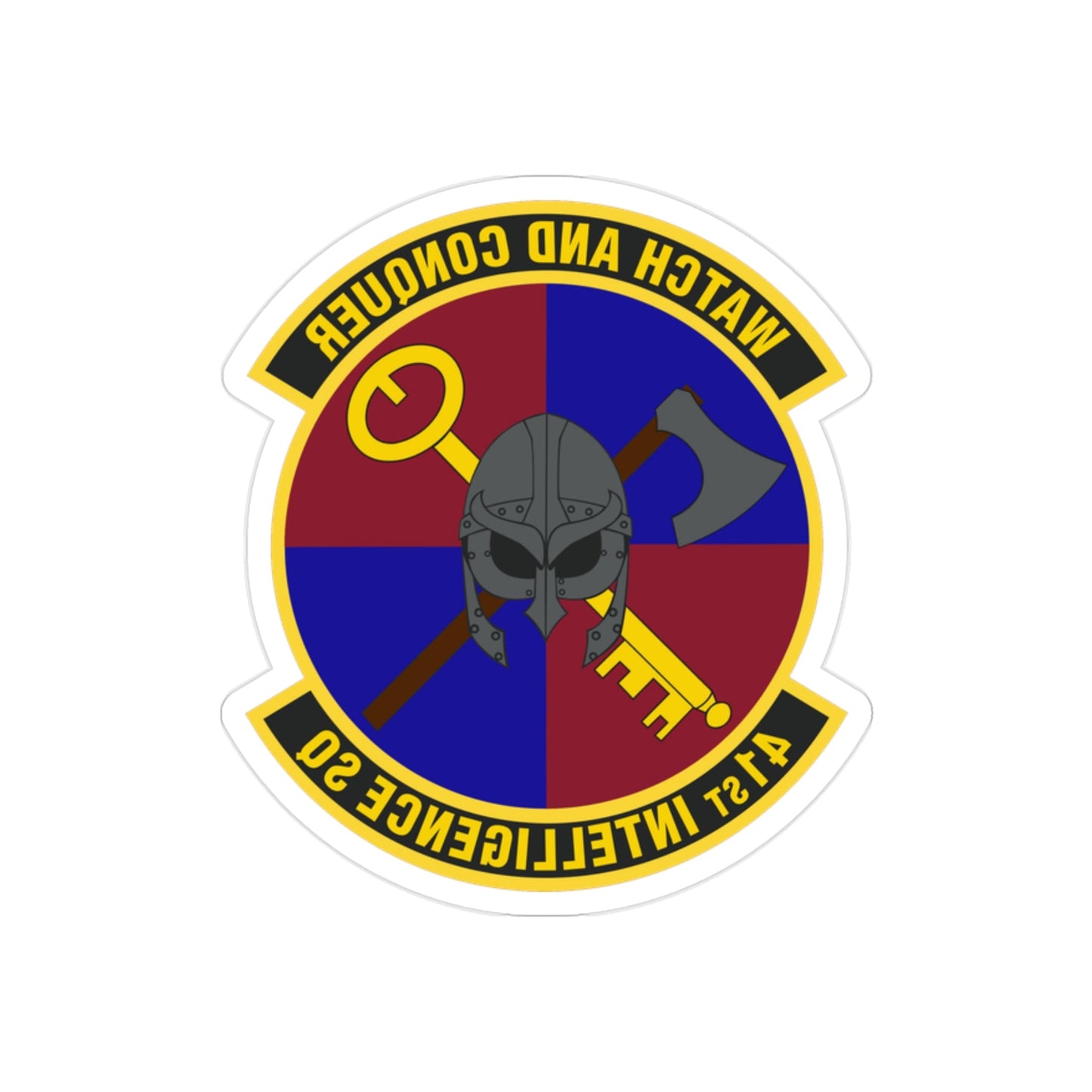 41 Intelligence Squadron ACC (U.S. Air Force) REVERSE PRINT Transparent STICKER-2" × 2"-The Sticker Space