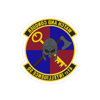 41 Intelligence Squadron ACC (U.S. Air Force) REVERSE PRINT Transparent STICKER-3" × 3"-The Sticker Space