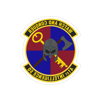 41 Intelligence Squadron ACC (U.S. Air Force) REVERSE PRINT Transparent STICKER-4" × 4"-The Sticker Space