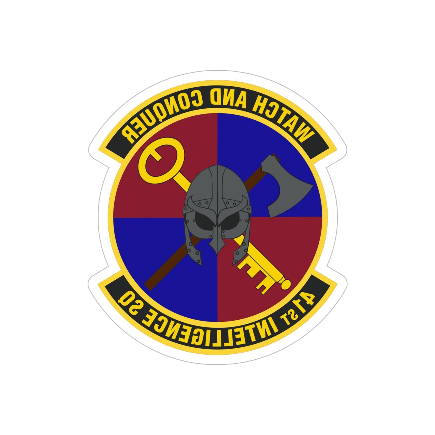 41 Intelligence Squadron ACC (U.S. Air Force) REVERSE PRINT Transparent STICKER-5" × 5"-The Sticker Space