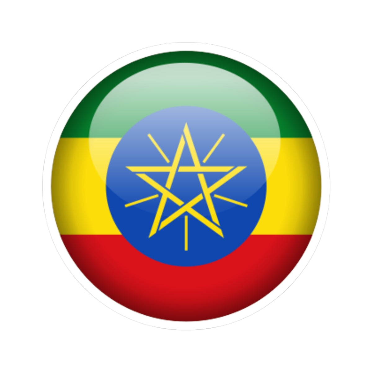 Flag orb Ethiopia (Ethiopia) STICKER Vinyl Kiss-Cut Decal