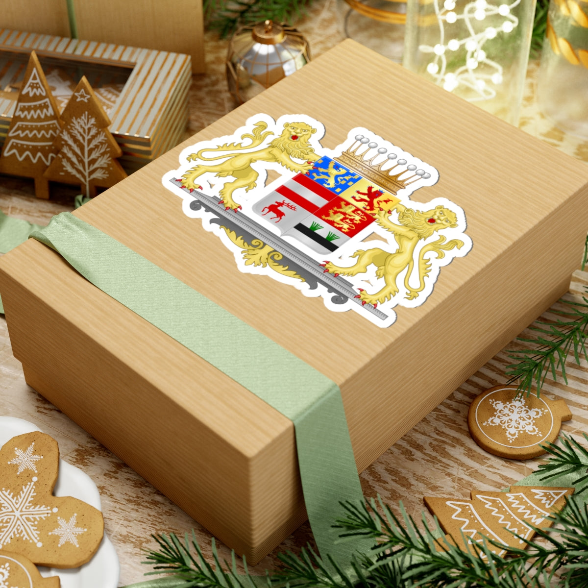 Achievement of Nassau Dietz Princely Counts (Netherlands) (Coat of Arms) STICKER Vinyl Kiss-Cut Decal