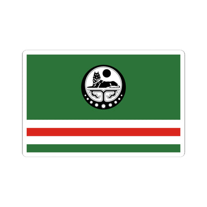 Flag of Chechen Republic of Ichkeria with Coat of Arms (Russia) STICKER Vinyl Kiss-Cut Decal