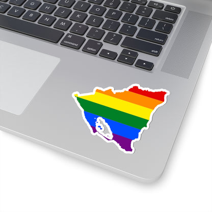 LGBT flag map of Nicaragua (Nicaragua) STICKER Vinyl Kiss-Cut Decal