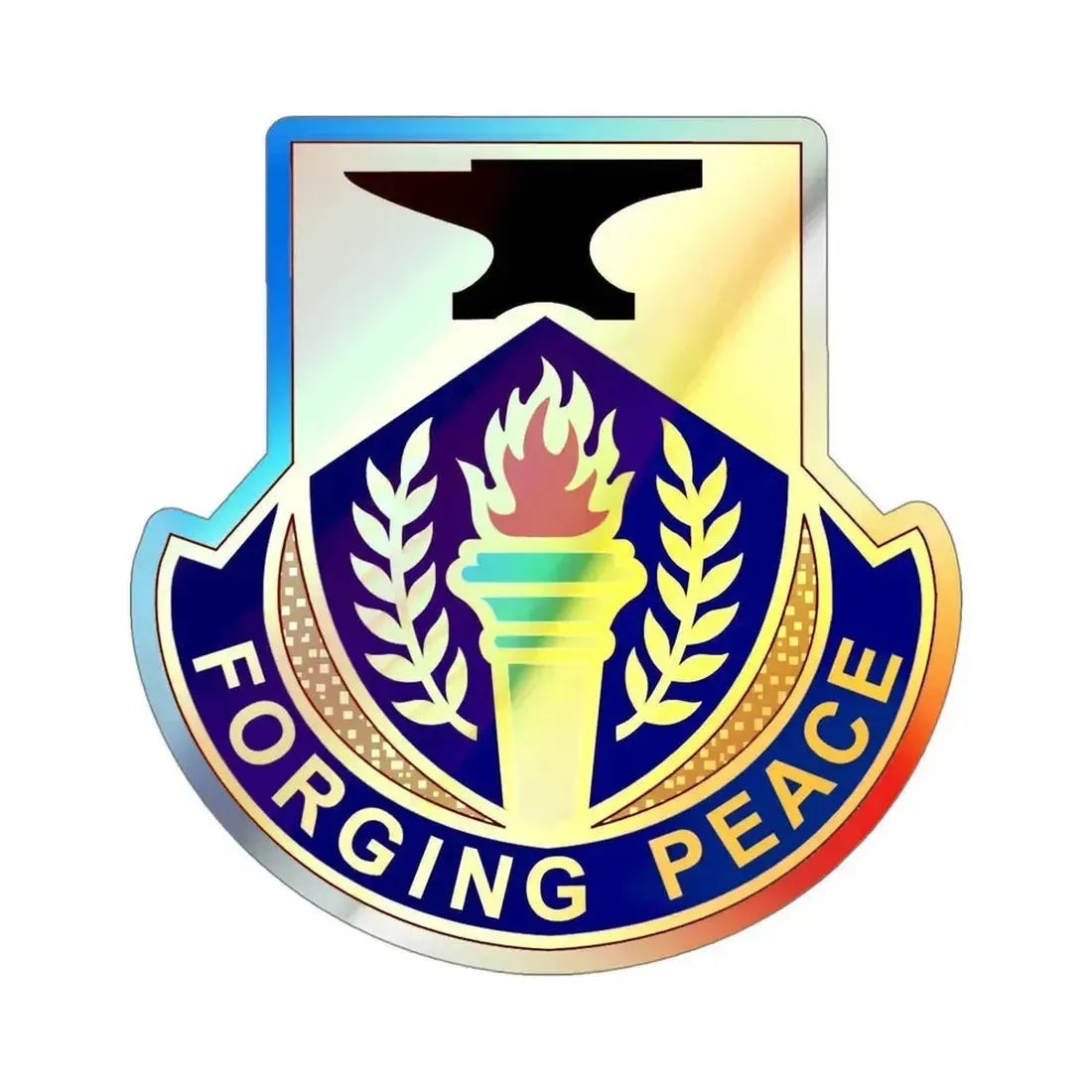 412 Civil Affairs Battalion (U.S. Army) Holographic STICKER Die-Cut Vinyl Decal 4 Inch Holographic - The Sticker Space