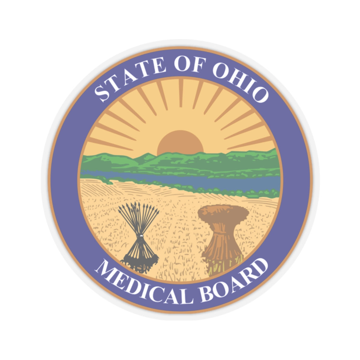 Seal of the Ohio Medical Board - STICKER Vinyl Kiss-Cut Decal