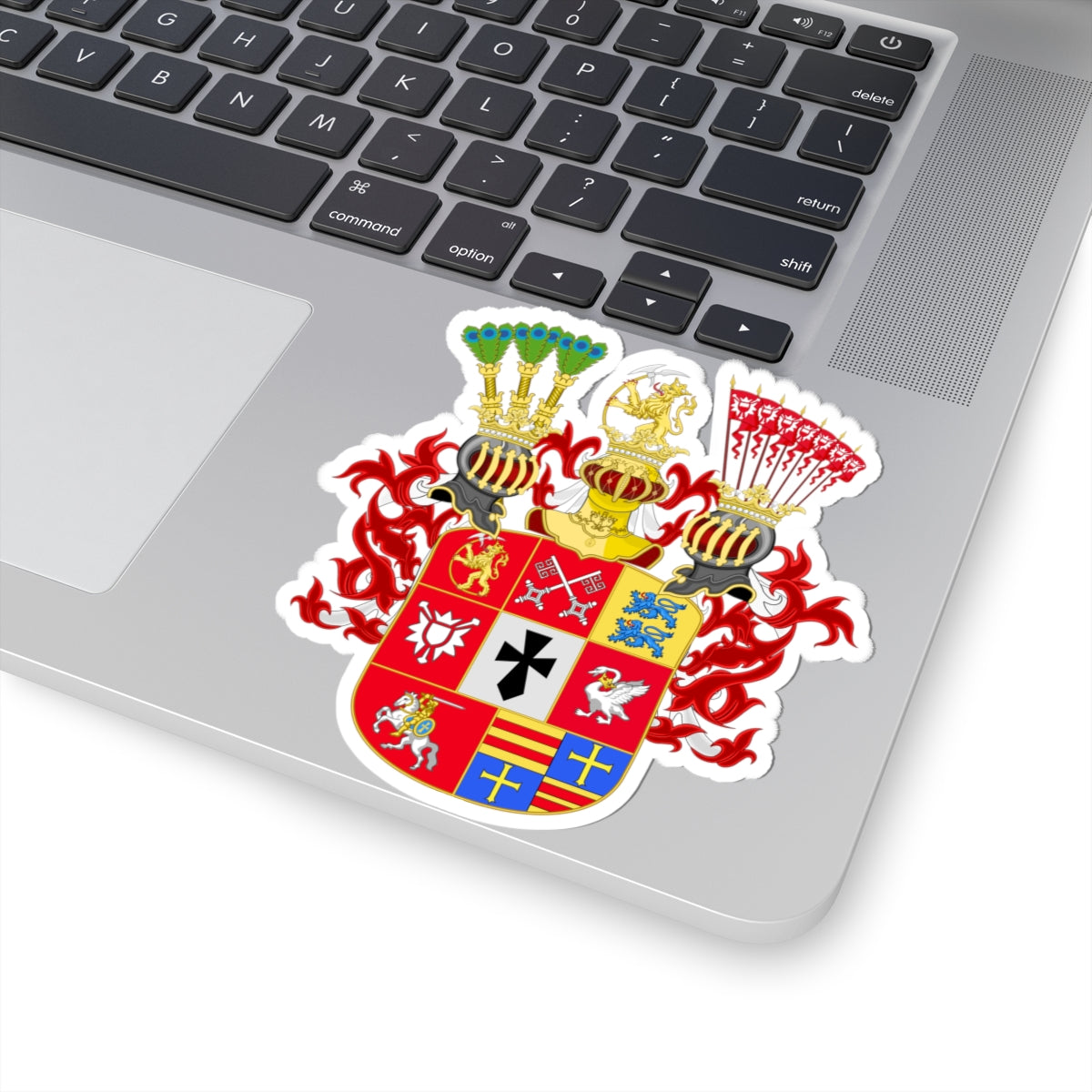 Armoiries de Jean-Frédéric de Holstein-Gottorp 1579-1634 (Denmark) (Coat of Arms) STICKER Vinyl Kiss-Cut Decal