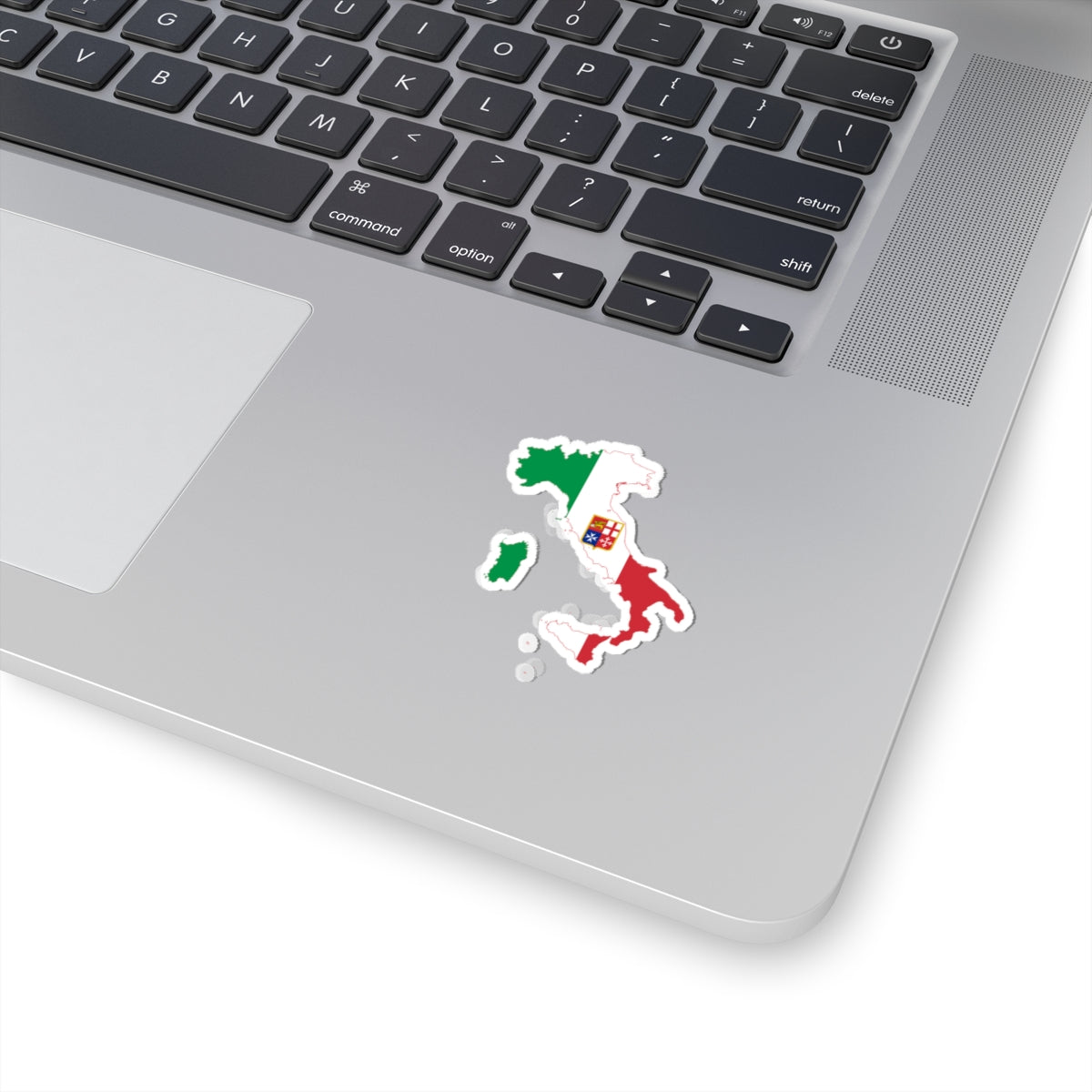 Flag-map of Italy civil ensign (Italy) STICKER Vinyl Kiss-Cut Decal