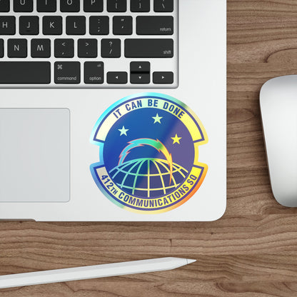 412th Communications Squadron (U.S. Air Force) Holographic STICKER Die-Cut Vinyl Decal-The Sticker Space