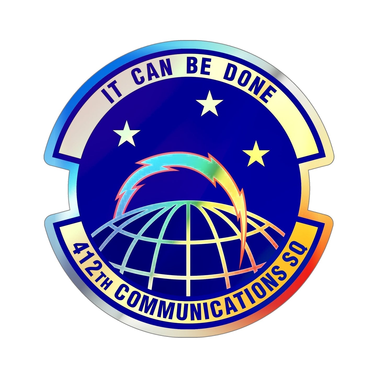 412th Communications Squadron (U.S. Air Force) Holographic STICKER Die-Cut Vinyl Decal-6 Inch-The Sticker Space