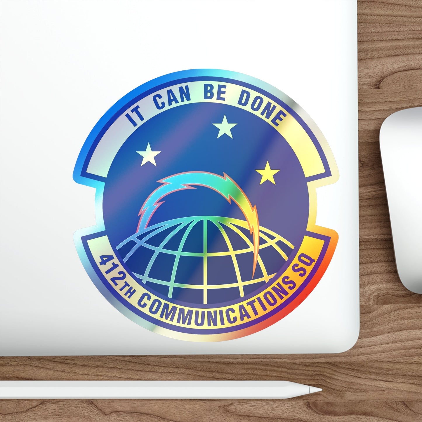 412th Communications Squadron (U.S. Air Force) Holographic STICKER Die-Cut Vinyl Decal-The Sticker Space