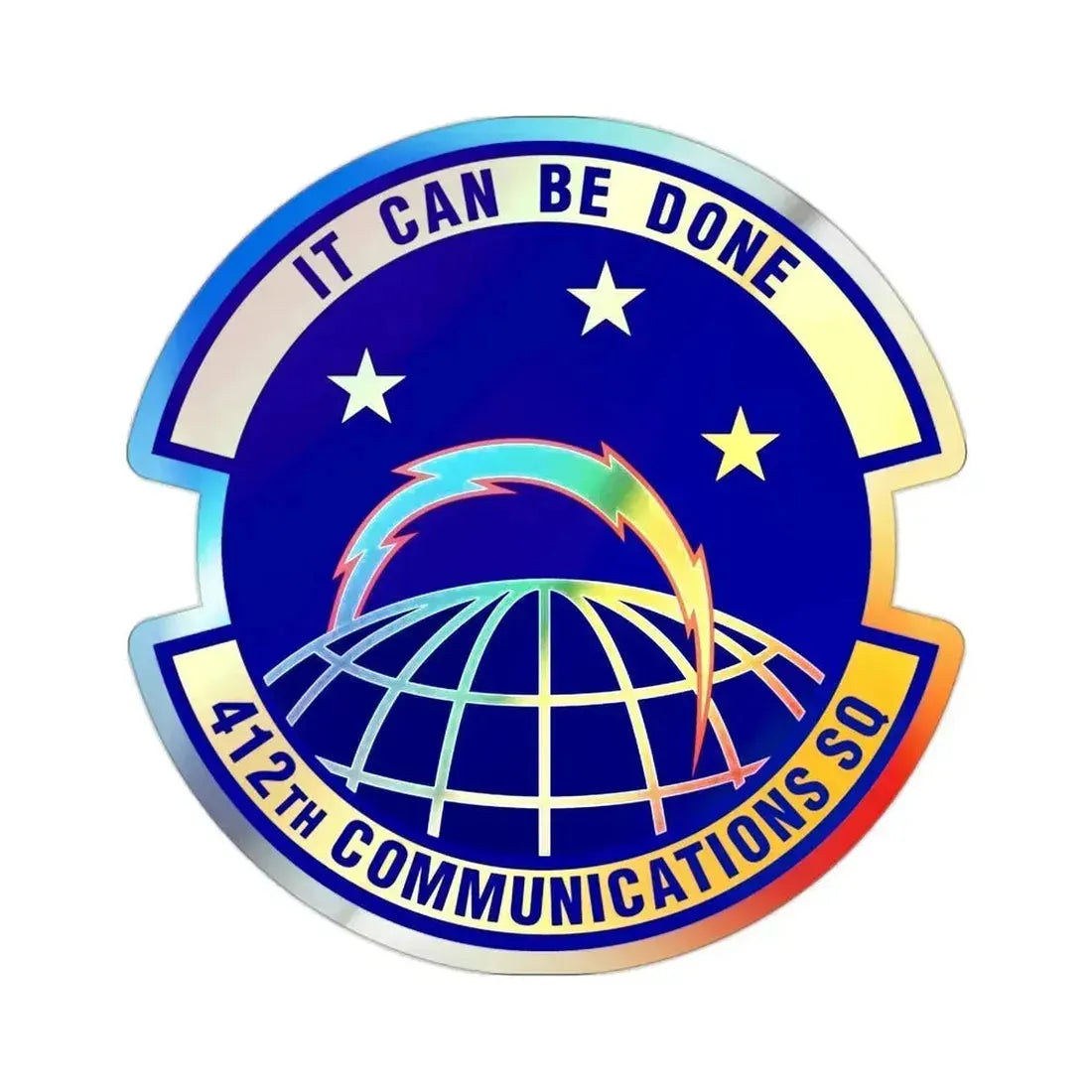 412th Communications Squadron (U.S. Air Force) Holographic STICKER Die-Cut Vinyl Decal 2 Inch Holographic - The Sticker Space