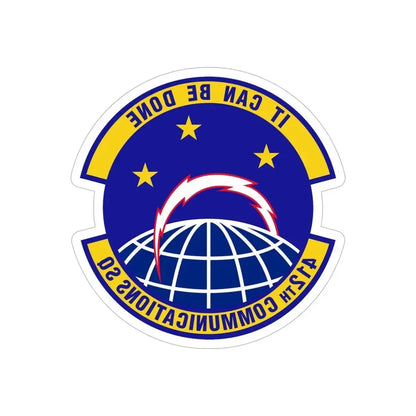 412th Communications Squadron (U.S. Air Force) REVERSE PRINT Transparent Die-Cut STICKER - The Sticker Space