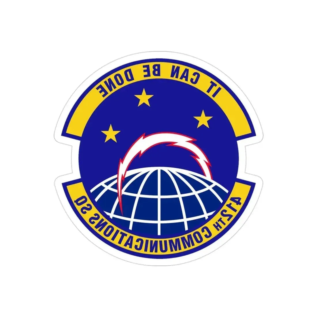 412th Communications Squadron (U.S. Air Force) REVERSE PRINT Transparent Die-Cut STICKER - The Sticker Space