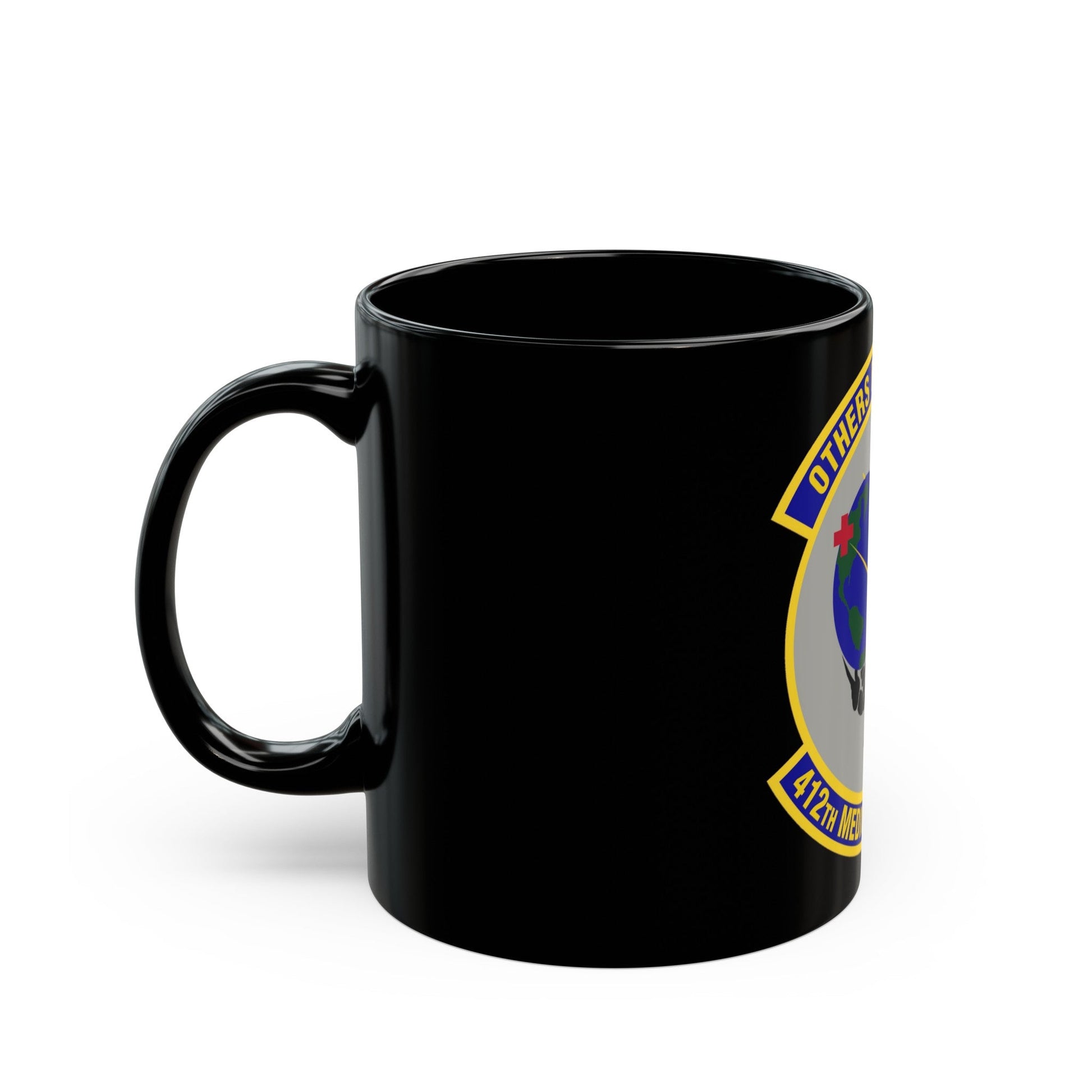 412th Medical Support Squadron (U.S. Air Force) Black Coffee Mug-The Sticker Space