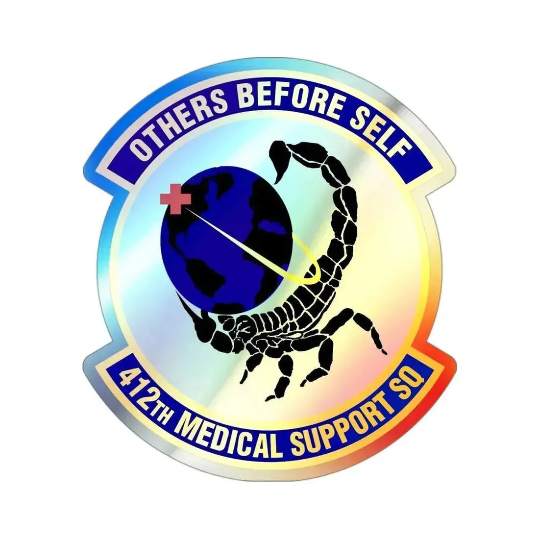 412th Medical Support Squadron (U.S. Air Force) Holographic STICKER Die-Cut Vinyl Decal 3 Inch Holographic - The Sticker Space