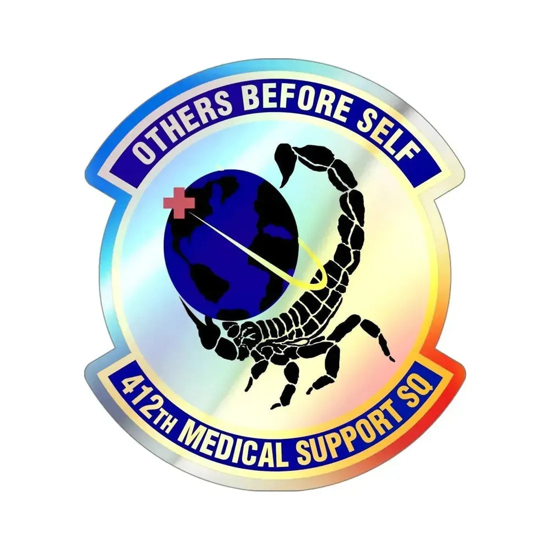 412th Medical Support Squadron (U.S. Air Force) Holographic STICKER Die-Cut Vinyl Decal 4 Inch Holographic - The Sticker Space