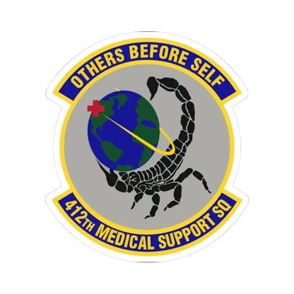 412th Medical Support Squadron (U.S. Air Force) STICKER Vinyl Kiss-Cut Decal 3 Inch White - The Sticker Space