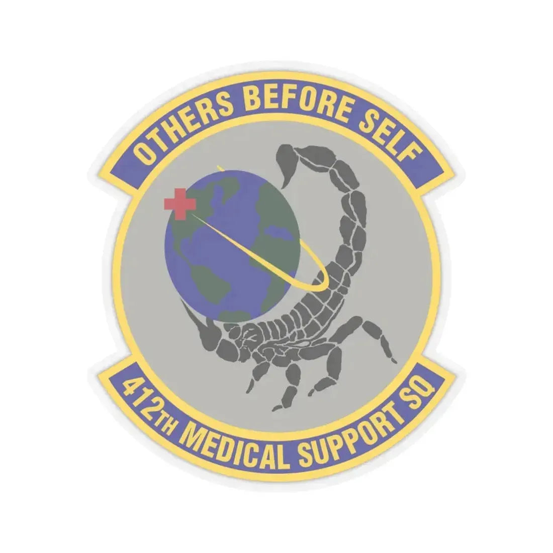 412th Medical Support Squadron (U.S. Air Force) STICKER Vinyl Kiss-Cut Decal 6 Inch Transparent - The Sticker Space