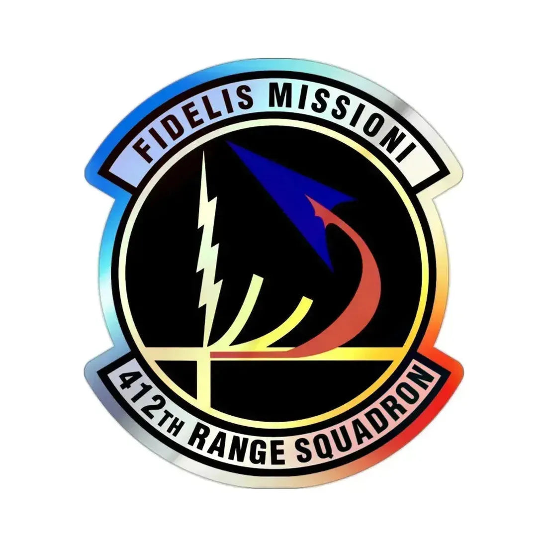 412th Range Squadron (U.S. Air Force) Holographic STICKER Die-Cut Vinyl Decal 2 Inch Holographic - The Sticker Space